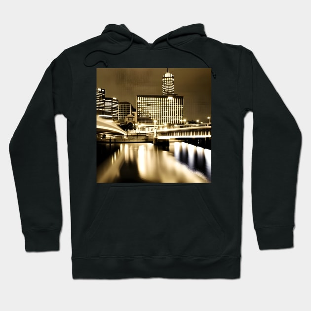 Melbourne City Lights Landscape Photo Hoodie by druidwolfart